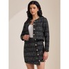 INSPIRE CHIC Women's Plaid Tweed Button Down Long Sleeve Mini Skirt Blazer Sets 2PCS - 2 of 4