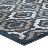 Modway Kalinda Rustic Vintage Moroccan Trellis 8x10 Area Rug - Ivory, Blue and Brown,  100% Soft Heat-Set Polypropylene ,  Tight Low Pile Weave - 3 of 4