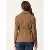 Allegra K Women's Shawl Lapel Collar Buttoned Winter Belted Slant Pockets Pea Coat - 3 of 4