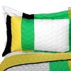 Slickblue 3 PC Quilt Set Full/Queen, Machine Washable, Quilt & 2 Shams, Plus Pattern Patchwork in 5 Colors - 3 of 4