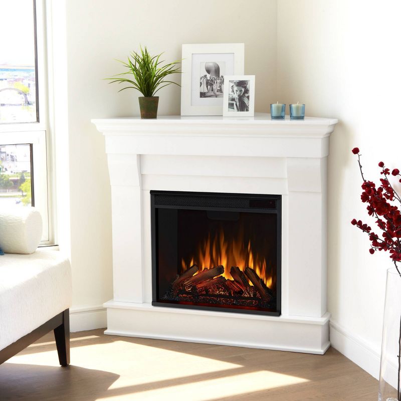 Real FlameChateau Corner Electric Fireplace White, 3 of 12