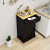 KWPZQEB 10-Gallon Tilt Out Trash Cabinet, Wooden Freestanding Garbage Can with Hideaway Drawer, Recycling Cabinet for Kitchen, Living Room - 3 of 4