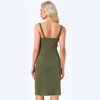 Allegra K Women's Button Down Sweetheart Neckline Sleeveless Summer Knee Length Denim Bodycon Sundress - 3 of 4