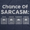 Mens Chance Of Sarcasm T Shirt Funny Weather Report Funny Humor Novelty Tee - Crazy Dog Men's T Shirt - 2 of 4