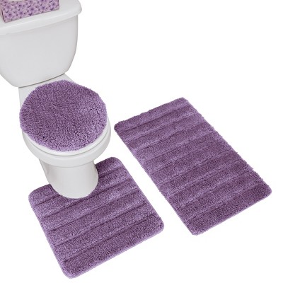 Collections Etc 3-Piece Tufted Skid-Resistant Bath Rug Set