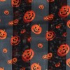 CTM Women's Pumpkin Jack O Lantern Halloween Lightweight Satin Scarf - 3 of 3