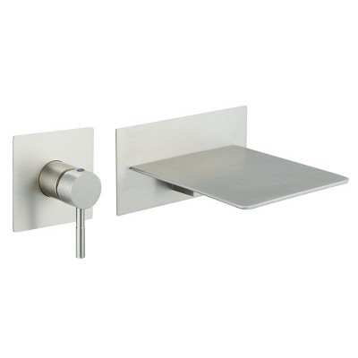 BWE Single Handle Wall Mount Spout Waterfall Bathroom Faucet in Brushed Nickel