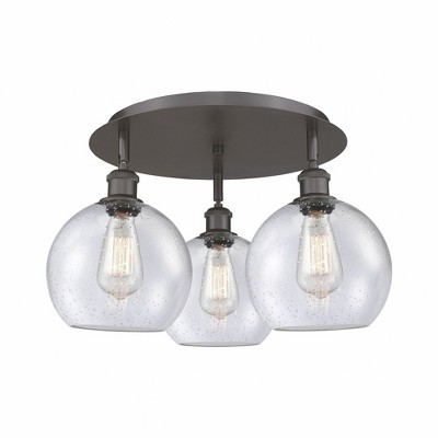 Athens - 3 Light Flush Mount In Industrial Style-10.5 Inches Tall and 19.75 Inches Wide