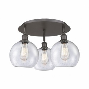 Athens - 3 Light Flush Mount In Industrial Style-10.5 Inches Tall and 19.75 Inches Wide - 1 of 1