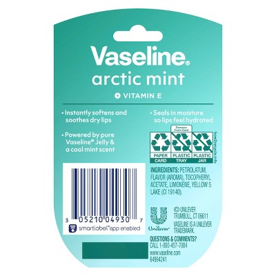 Vaseline Lip Therapy Mini Lip Balm - Arctic Mint - Travel Size - 0.25oz: Hydrating, Clear, Balm Form