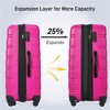 BEAFUP Set of 3 Luggage Hardside Spinner Suitcase with TSA Lock 20" 24" 28" Available for Gender, Pink - 4 of 4