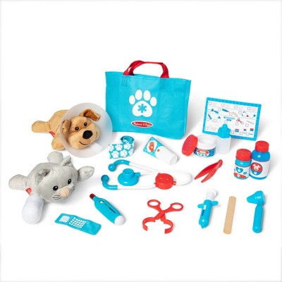 Photo 1 of Melissa  Doug Examine and Treat Pet Vet Pretend Play Set With Plush Dog And Cat (24 Pcs)