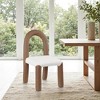 Meridian Furniture,Amari Vegan Leather and Boucle Fabric Dining Chair, Set of 2 - 2 of 4