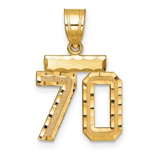 Black Bow Jewelry 14k Yellow Gold, Varsity Collection, Small D/C Pendant Number 70 - 1 of 3
