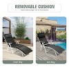 70'' Black Adjustable Outdoor Lightweight Folding Chaise Lounge Chair with Pillow - 4 of 4