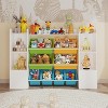 Kids Toy Storage Organizer w/8 Bins, Bookshelf & Cubbies, Multi-Colors - 2 of 4