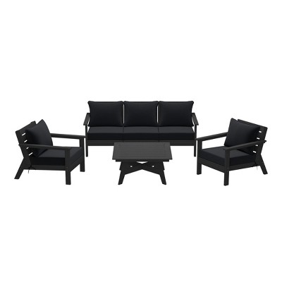 WestinTrends Avalon Outdoor 6-Piece Modular Sectional Patio Furniture Sofa Set