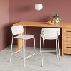2pc 24" Molded Plastic with Metal Base Counter Height Barstools White - Room Essentials™ - 2 of 4