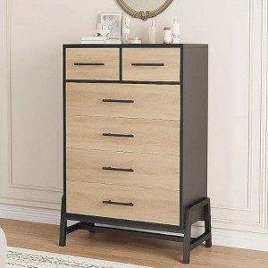 4/6/7 Drawer Dresser for Bedroom, Wooden Storage Chest with Deep Drawers, Freestanding Closet Dresser with Tall Legs for Entryway, Living Room - 1 of 4
