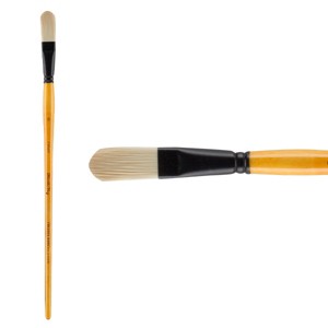 Mimik Hog Professional Synthetic Hog Bristle Paint Brush- Versatile Alternative to Natural Hog Hair Paint Brushes for Oil Painting, Acrylics, Inks, - 1 of 4