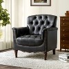 Enrique Traditional Genuine Leather Armchair with Turned Legs| ART OF LIVING DESIGNS - 2 of 4