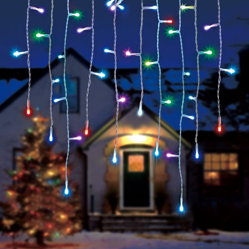 Home Heritage 7' Icicle Style Holiday Lights, App Controlled, 50 RGB LEDs 6 Pack, 2 of 7