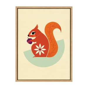 Kate & Laurel All Things Decor 18"x24" Sylvie Squirrel Wall Art by Amber Leaders Designs Natural Colorful Animal Illustration - 1 of 4