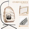 Brafabhome Swing Egg Chair with Cushions, Wicker Hanging Patio Egg Chair with Steel Stand for Indoor Outdoor Bedroom Garden - 4 of 4