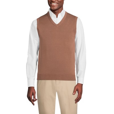 Lands' End Men's Tall Fine Gauge Supima Cotton Sweater Vest - Large Tall -  Allspice