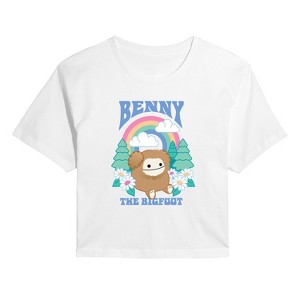 Women's - Squishmallows - Benny The Bigfoot Cropped Graphic T-Shirt - 1 of 4