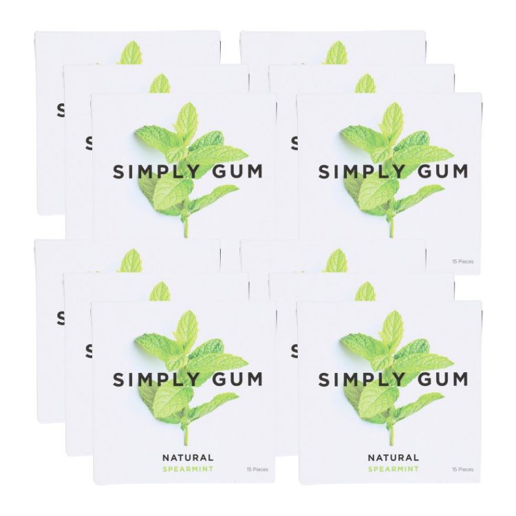 Simply Gum Natural Spearmint Gum - Case of 12/15 ct, 1 of 7