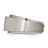 Black Bow Jewelry Men's 9mm Titanium 1/20ct Diamond Signet Ridge Edge Tapered Fit Band - 3 of 4