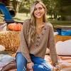 Women's Taupe V-Neck Cozy Knit Pullover Sweater - Cupshe - image 2 of 4