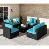Celebalcony 7 Piece Outdoor Patio Seating Group with Cushions Light  Blue - 2 of 4