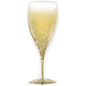 LoonBalloon 39 inch GOLDEN BUBBLY WINE GLASS-Shape Balloon - 1 of 1