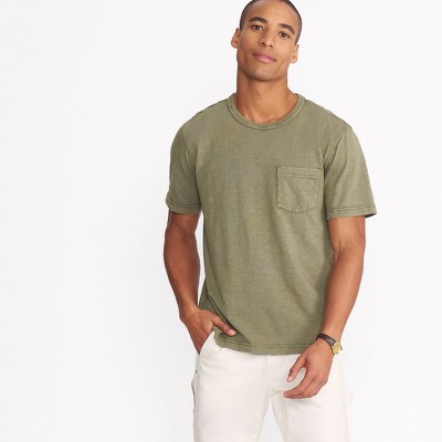 Lands' End Men's Short Sleeve Garment Dye Slub Pocket Tee Large