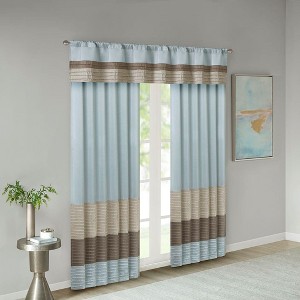 Kumasinova 84" Transitional Flat Fold Curtains Panel,Kitchen Curtains with Lining,Window Curtains for Living Room & Bedroom - 1 of 4