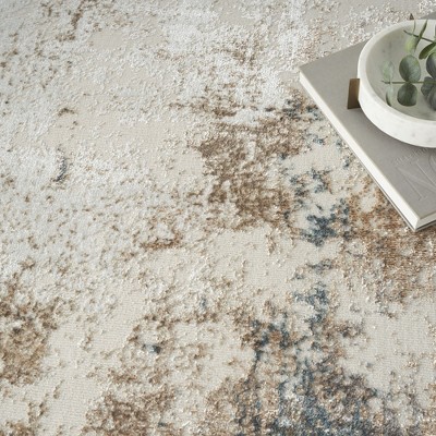 Abstract Shimmer 5' x 7' Gray Synthetic Area Rug