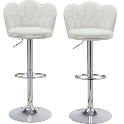 Vecelo Barstools Set With Back, White Set Of 2 : Target