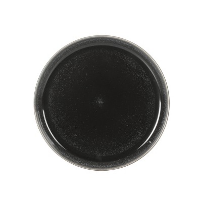 SKE Banquette Glossy Black Ceramic 16-Piece Dinnerware Set