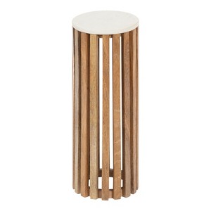 Kate and Laurel Paynter Round Wood Drink Table, 9" Diameter, Natural - 1 of 4