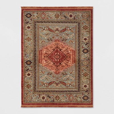 Floral Woven Rug Rust/Green - Threshold™