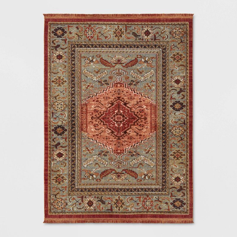 Floral Woven Rug Rust/Green - Threshold&#153;, 1 of 15