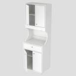 1 Drawer Kitchen/Microwave Storage Cabinet with Open Space White - Inval