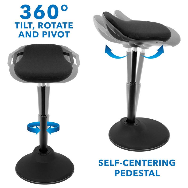 Mount-It! Ergonomic Sit Stand Stool, Leaning Chair for Standing Desk, Height Adjustable Up to 34. 6", 5 of 9