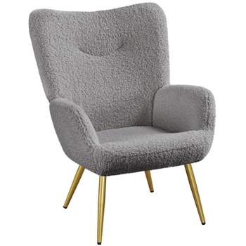Yaheetech Modern Boucle Fabric Accent Chair for Living Room Bedroom