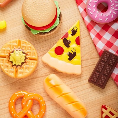 50 Piece Colorful Plastic Play Food Set for Kids