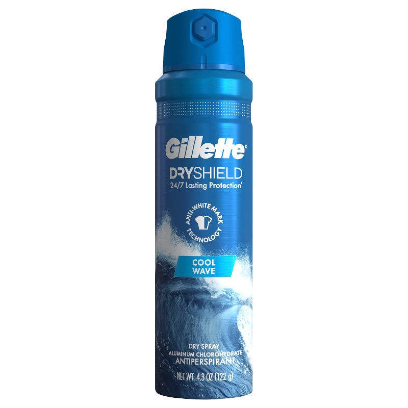 Gillette Dry Spray Antiperspirant and Deodorant for Men - Cool Wave - 4.3oz, 2 of 11