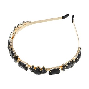 Unique Bargains Women's Fashion Vintage Thin Rhinestone Metal Knotted Headbands 1 Pc - 1 of 4