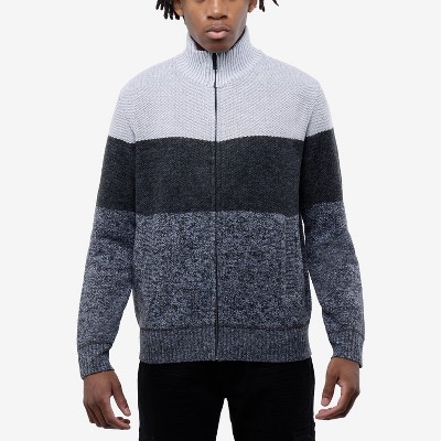 CULTURA Men's Full Zip Mock Neck Sweater With Fleece Lining